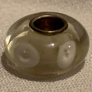 NWOT Clear and White Glass Bead Bracelet Charm